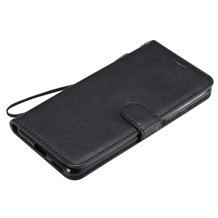 For Xiaomi Mi 11 Lite 4G / 5G  / 11 Lite 5G NE Case Solid Color Leather Mobile Cover Wallet Stand with Strap - Black
