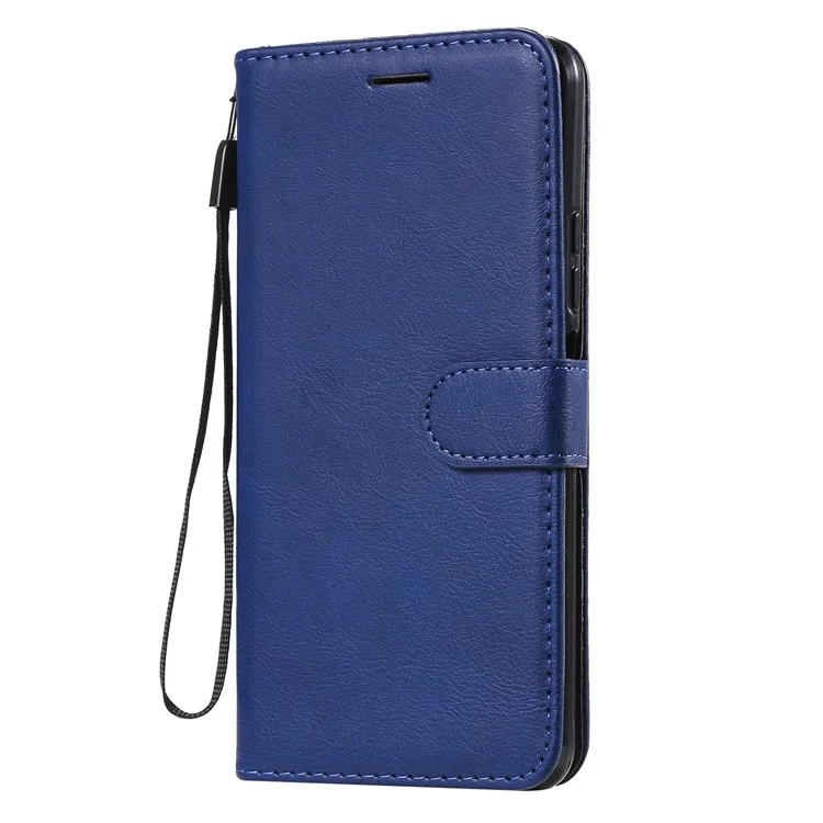 For Xiaomi Mi 11 Lite 4G / 5G  / 11 Lite 5G NE Case Solid Color Leather Mobile Cover Wallet Stand with Strap - Blue