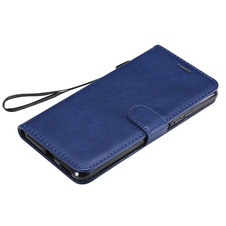 For Xiaomi Mi 11 Lite 4G / 5G  / 11 Lite 5G NE Case Solid Color Leather Mobile Cover Wallet Stand with Strap - Blue