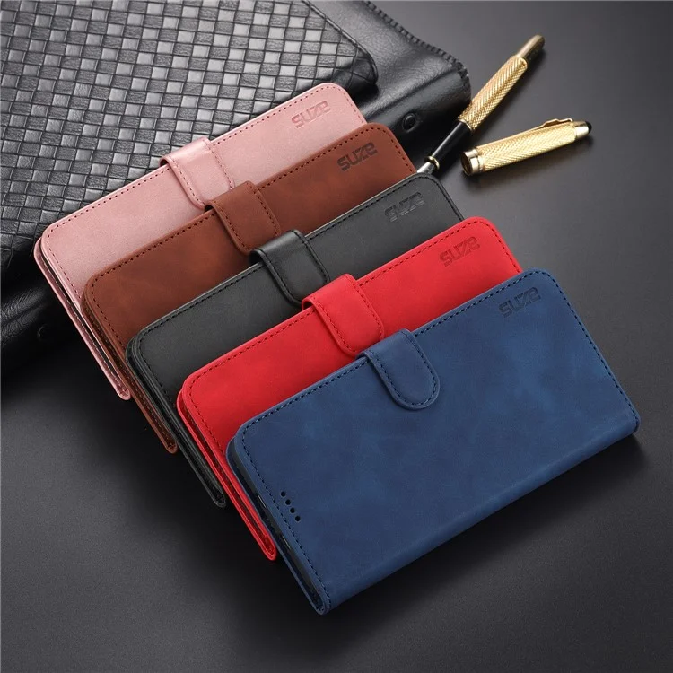 AZNS PU Leather Wallet Design All-round Protection Phone Stand Cover Case for Xiaomi Redmi K40/K40 Pro/Mi 11i/Poco F3 - Blue