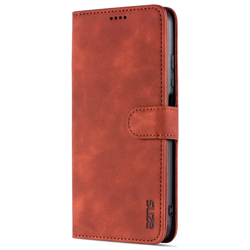 AZNS All-round Protection Wallet Design PU Leather Phone Stand Cover Case for Xiaomi Redmi Note 10 5G/Poco M3 Pro 4G/Poco M3 Pro 5G - Brown