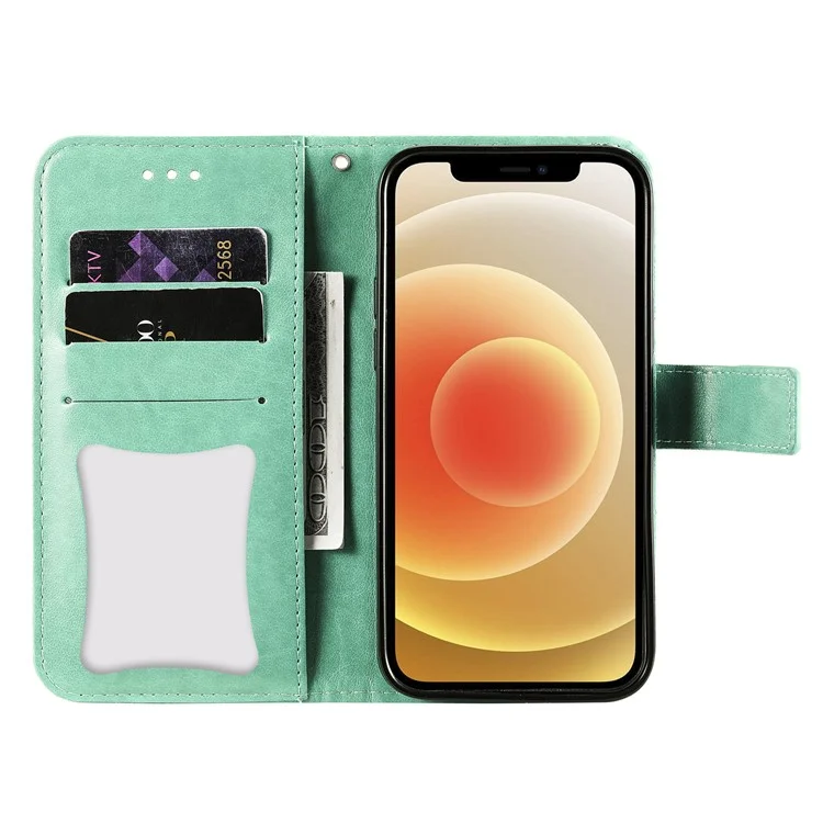 Impreinte Fleurs Motif Flip pu Cuir Portefeuille Portefeuille Avec Longe Pour Xiaomi Redmi K40 / Poco F3 / mi 11i / Redmi K40 Pro - Vert