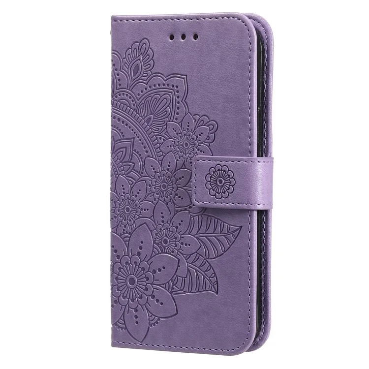 pu en Cuir Imprime Fleurs Motif de Portefeuille Case de Téléphone Avec Longe Pour Xiaomi Mi 11 Lite 4g / 5G / 11 Lite 5G NE - Violet