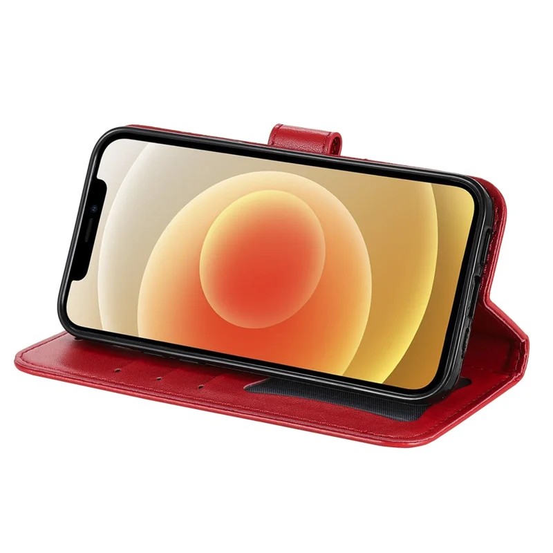 PU Leather Imprint Flowers Pattern Wallet Phone Case with Lanyard for Xiaomi Mi 11 - Red