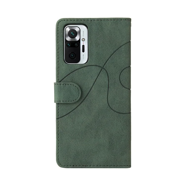 Série KT Leather-1 Bi-colour Splicing Style Stand Leather Wallet Case Cover pour Xiaomi Redmi Note 10 Pro 4G - Vert