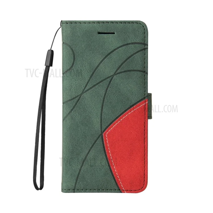 KT Leather Series-1 Bi-color Style Splicing Style Magnetic Magnetic PU PU Chuplip Tampo Caus / Redmi K40 Pro / Poco F3 - Verde