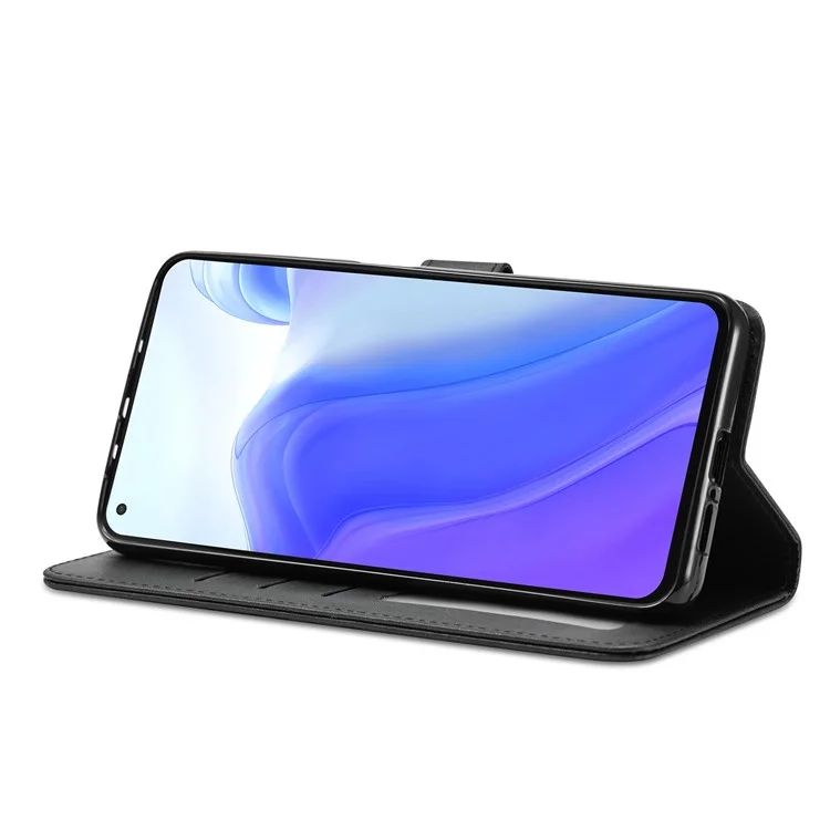 LC.IMEEKE Wallet Design Leather Phone Stand Case Protector for Xiaomi Poco M3 Pro / Redmi Note 10 5G - Black