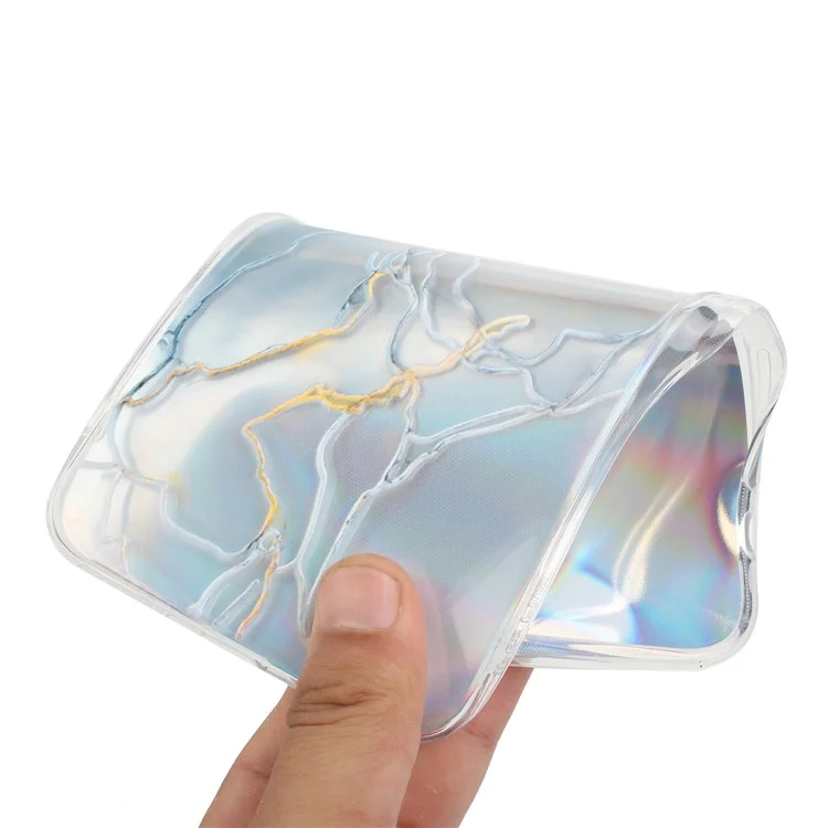 Modèle de Marbre Laser Brillant Case TPU Doux Pour Xiaomi Poco X3 / Poco X3 Pro / Poco X3 NFC - Bleu