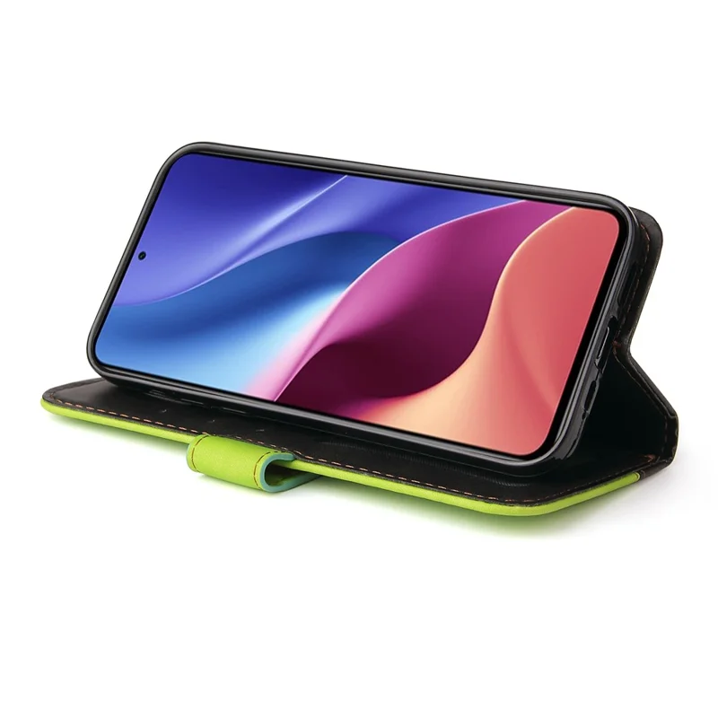 Contrast Color Splicing Business Styl / Redmi K40 Pro / Поко F3 / Mi 11i - Зеленый/черный