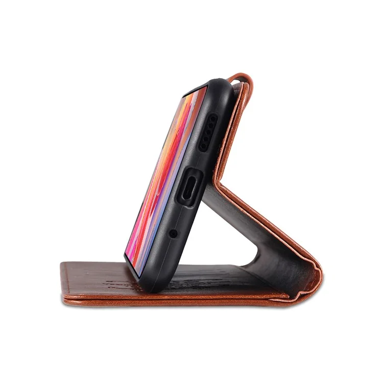 AZNS PU Pethe Phellet Coperchio Chied Chiede Per Xiaomi Redmi Note 10 5g/poco M3 Pro 4G/5G - Marrone