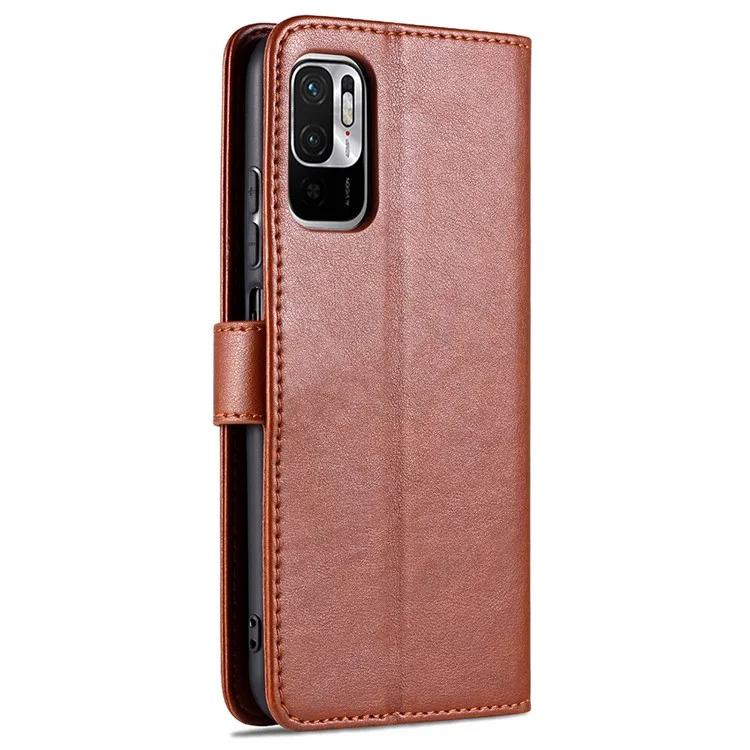 AZNS PU Pethe Phellet Coperchio Chied Chiede Per Xiaomi Redmi Note 10 5g/poco M3 Pro 4G/5G - Marrone