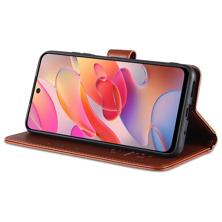 AZNS PU Pethe Phellet Coperchio Chied Chiede Per Xiaomi Redmi Note 10 5g/poco M3 Pro 4G/5G - Marrone
