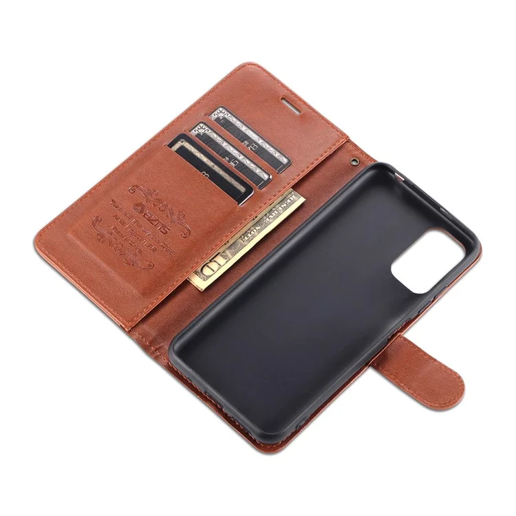 AZNS PU Pethe Phellet Coperchio Chied Chiede Per Xiaomi Redmi Note 10 5g/poco M3 Pro 4G/5G - Marrone