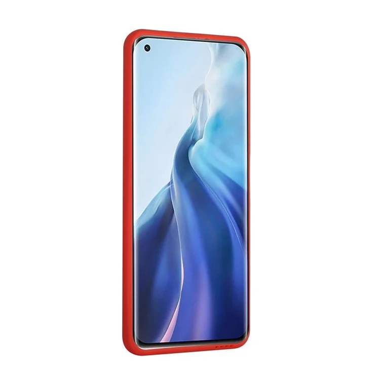 Soft TPU Телефона Защитный Чехол с Карточным Слотом Для Xiaomi Mi 11 Lite 4G / 5 г /11 Lite 5g ne - Красный
