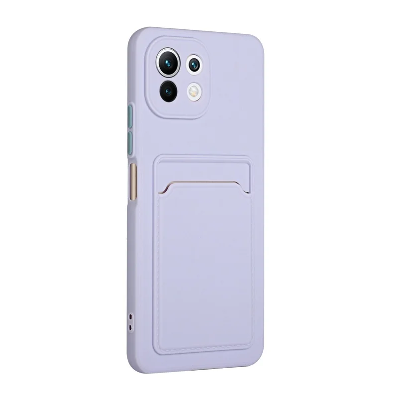 Mjuk TPU-hölje med kortficka till Xiaomi Mi 11 Lite 4G / 5G / 11 Lite 5G NE - Lila