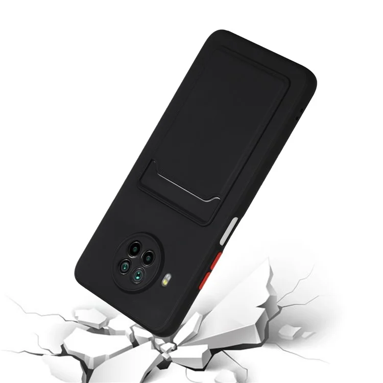 Capa de Telefone Flexível com Slot para Cartão em TPU para Xiaomi Mi 10T Lite 5G / Redmi Note 9 Pro 5G / Mi 10i 5G - Preto