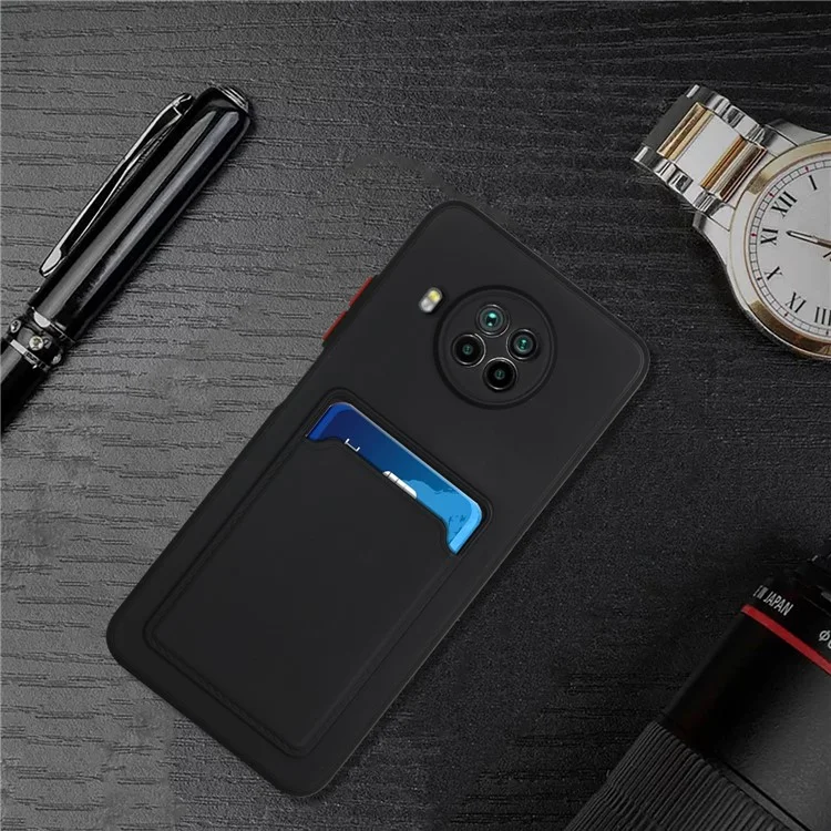 Capa de Telefone Flexível com Slot para Cartão em TPU para Xiaomi Mi 10T Lite 5G / Redmi Note 9 Pro 5G / Mi 10i 5G - Preto