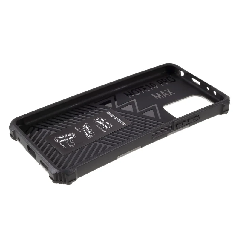 Camouflage Pattern Phone Hybrid Case Shell with Magnet Sheet and Kickstand for Xiaomi Redmi Note 10 Pro 4G (Global) / Note 10 Pro 4G (India) / Note 10 Pro Max - Army Green