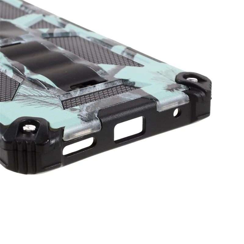 Camouflage Pattern Phone Hybrid Case Shell with Magnet Sheet and Kickstand for Xiaomi Redmi Note 10 Pro 4G (Global) / Note 10 Pro 4G (India) / Note 10 Pro Max - Green