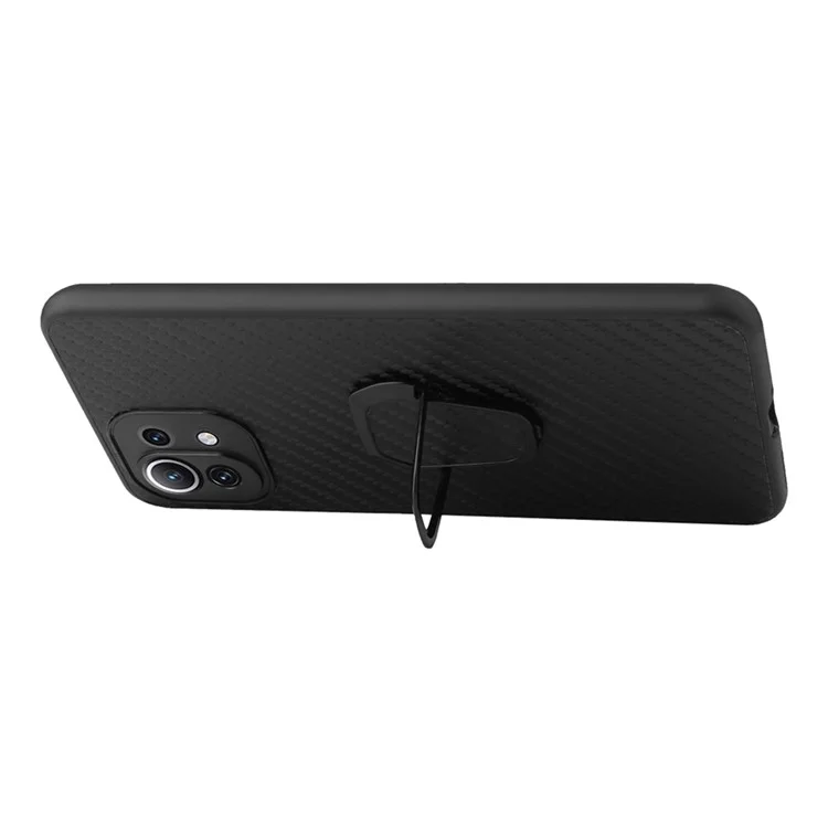 Premium PU Leather Hard PC + TPU Shock-Absorbent Bumper with Kickstand Case for Xiaomi Mi 11 Lite 4G / 5G /11 Lite 5G NE - Snake Texture