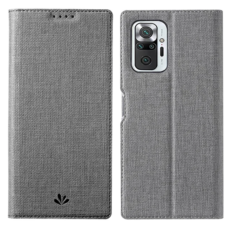 VILI DMX Series Leather Protector Stand Cover with Single Card Slot for Xiaomi Redmi Note 10 Pro - Grey