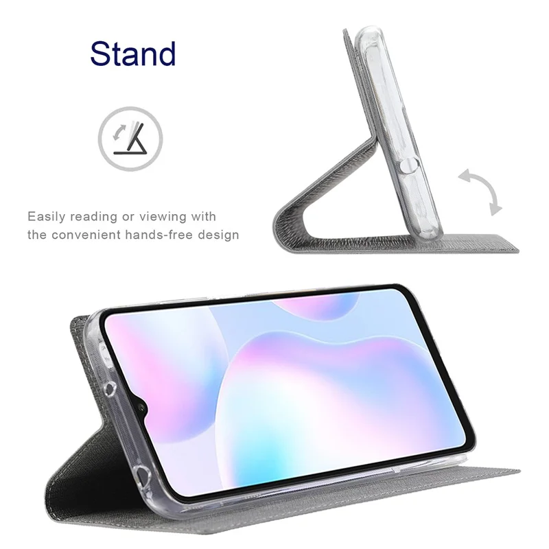 VILI DMX Series Leather Protector Stand Cover with Single Card Slot for Xiaomi Redmi Note 10 Pro - Grey
