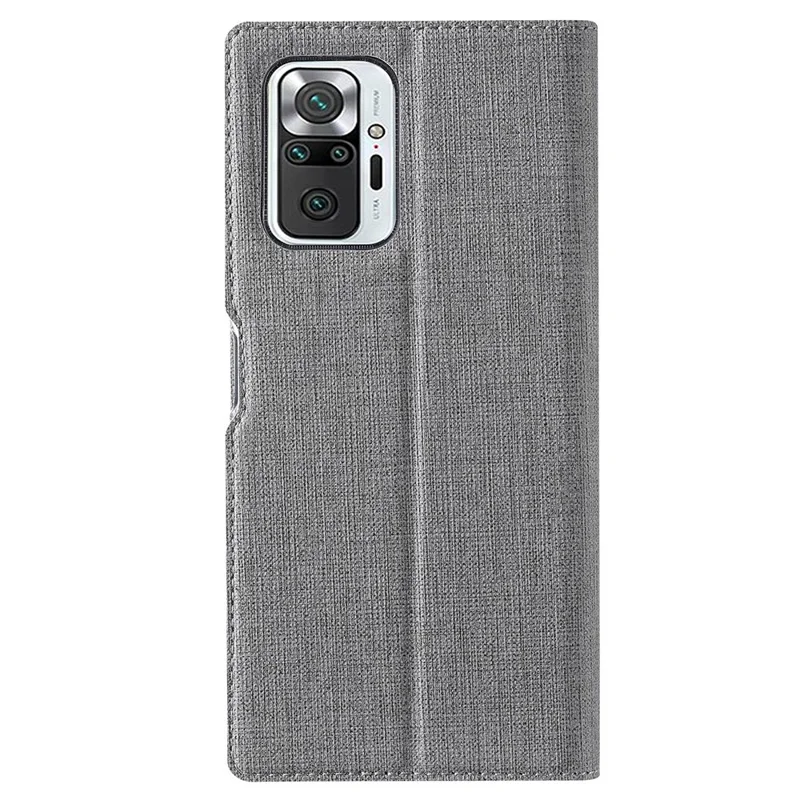 VILI DMX Series Leather Protector Stand Cover with Single Card Slot for Xiaomi Redmi Note 10 Pro - Grey