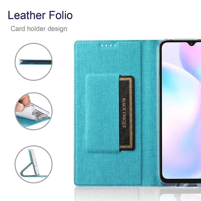 VILI DMX Series Leather Protector Stand Cover with Single Card Slot for Xiaomi Redmi Note 10 Pro - Blue