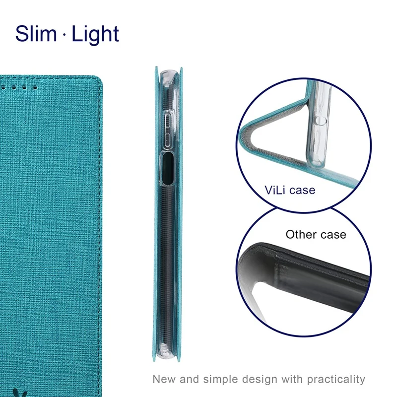 VILI DMX Series Leather Protector Stand Cover with Single Card Slot for Xiaomi Redmi Note 10 Pro - Blue