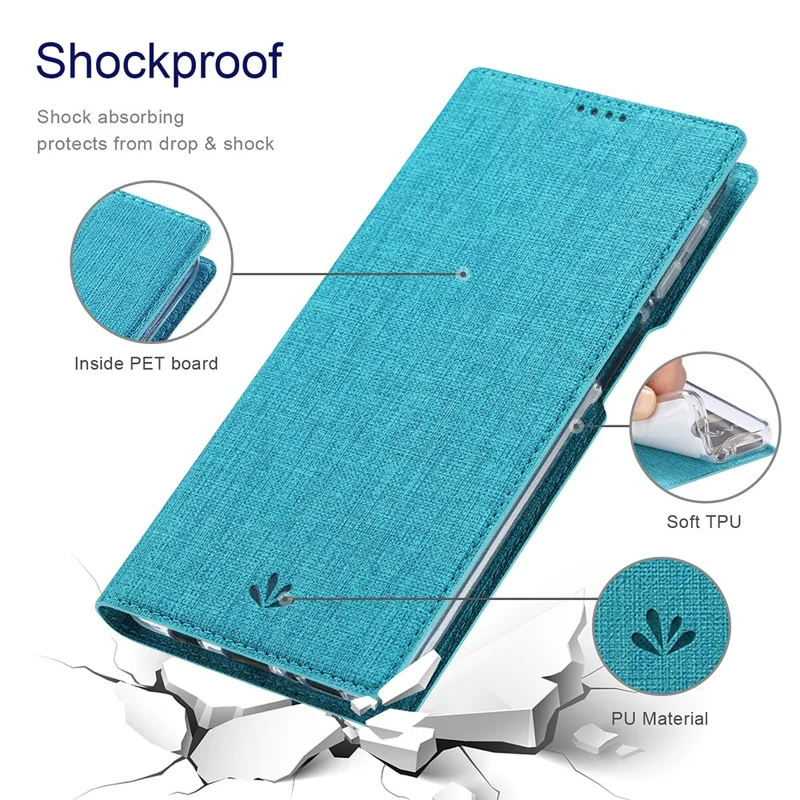 VILI DMX Series Leather Protector Stand Cover with Single Card Slot for Xiaomi Redmi Note 10 Pro - Blue