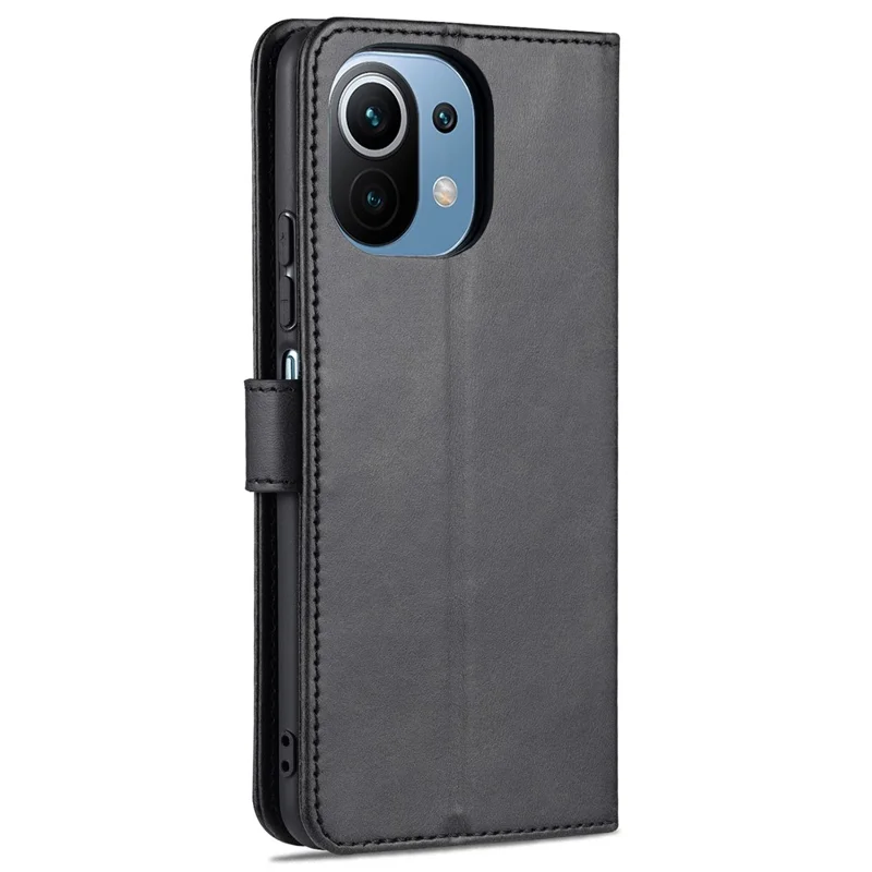 AZNS Wallet Leather Magnetic Closure Folio Flip Stand Case Cover for Xiaomi Mi 11 Lite 4G / 5G /11 Lite 5G NE - Black