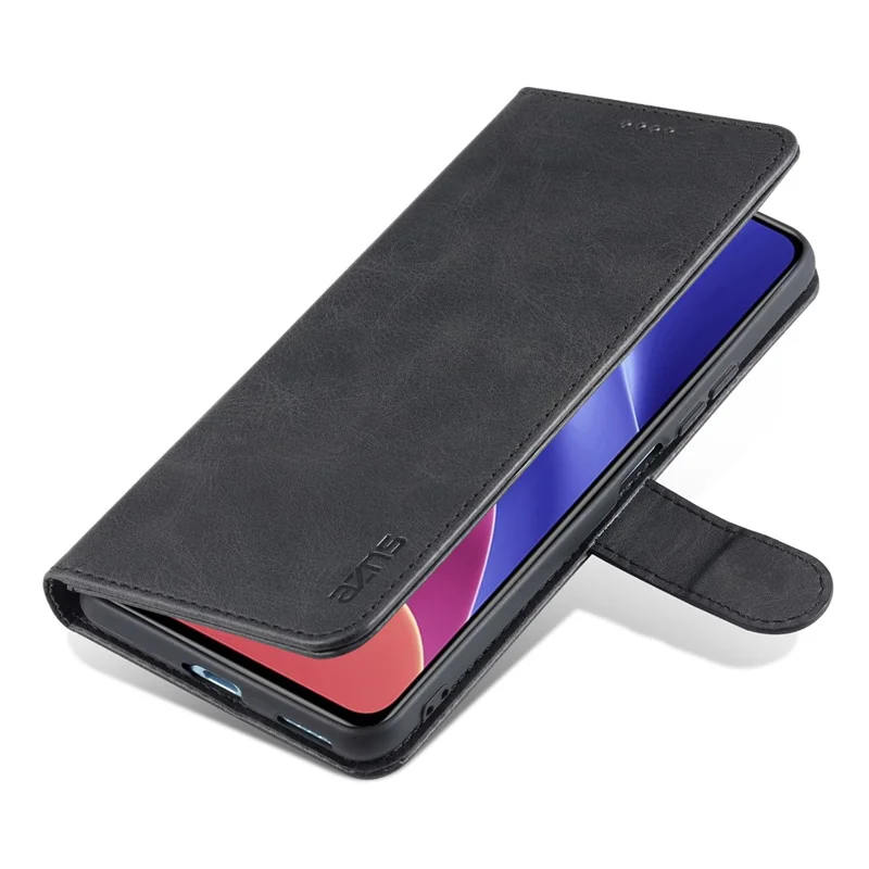 AZNS Wallet Leather Magnetic Closure Folio Flip Stand Case Cover for Xiaomi Mi 11 Lite 4G / 5G /11 Lite 5G NE - Black