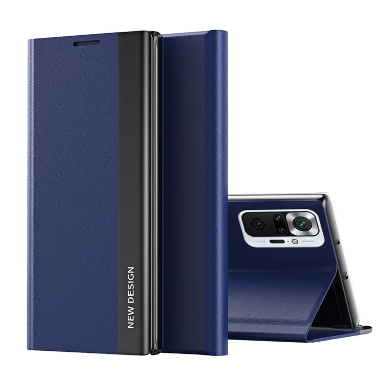 Custodia protettiva a prova di caduta in pelle per Xiaomi Redmi Note 10 Pro 4G (Globale) / Note 10 Pro 4G (India) - Blu scuro