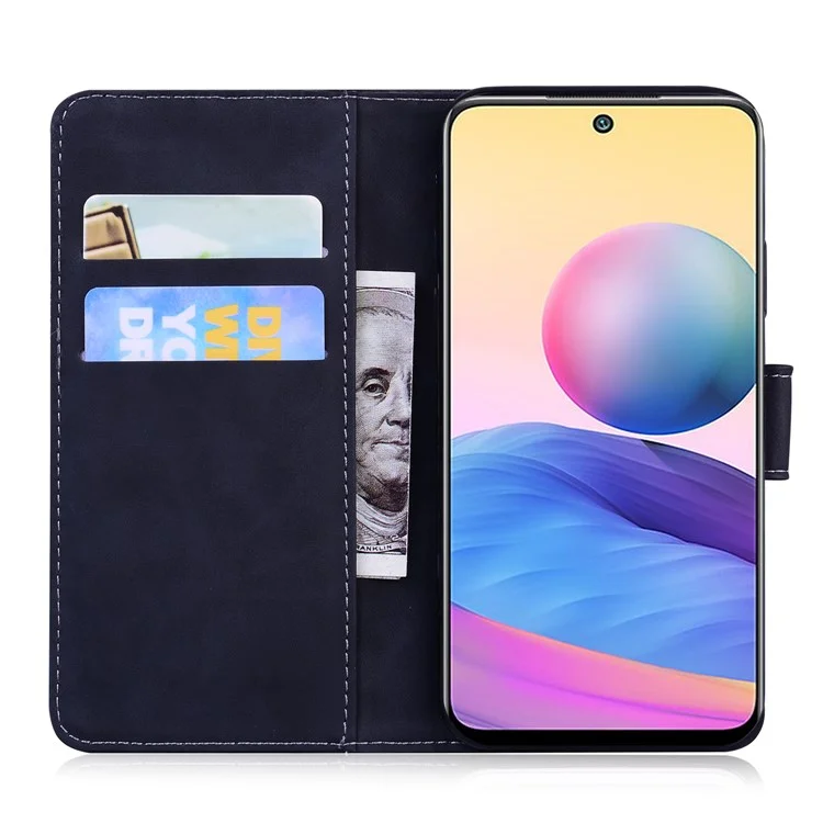 Custodia In Pelle Con Portafoglio Con Portafoglio A Colori Solido Per Xiaomi Poco M3 Pro 4G / 5 G. / Redmi Nota 10 5G - Nero