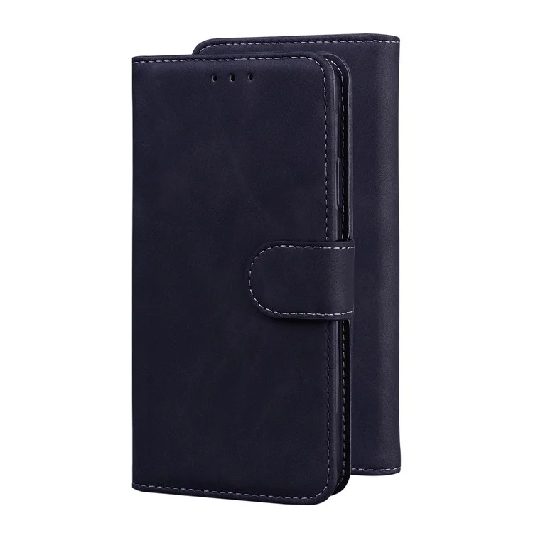 Custodia In Pelle Con Portafoglio Con Portafoglio A Colori Solido Per Xiaomi Poco M3 Pro 4G / 5 G. / Redmi Nota 10 5G - Nero