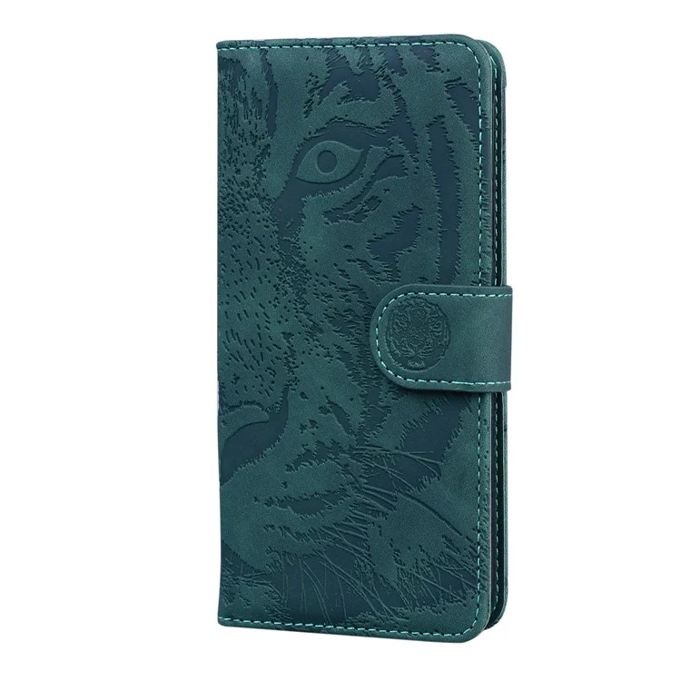 TIGER IMPRINT PROTEZIONE FULL POWER PELLE STAND STAND TELEFONORE CASO DI SHELL PER XIAOMI REDMI NOTA 10 5G / POCO M3 PRO 4G / POCO M3 PRO 5G - Verde