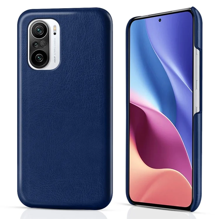 KSQ Custodia per telefono in pelle PU + PC con texture in cavallo pazzo, Cover protettiva per Xiaomi Mi 11i / Mi 11X Pro / Poco F3 / Redmi K40 / K40 Pro / K40 Pro+ - Blu