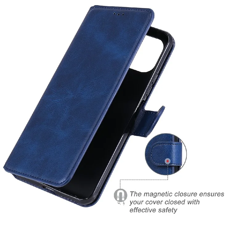 pu en Cuir Folio Flip Téléphone Couvercle de Portefeuille Pour Xiaomi Mi 11 Lite 4g / 5G / 11 Lite 5G NE - Bleu