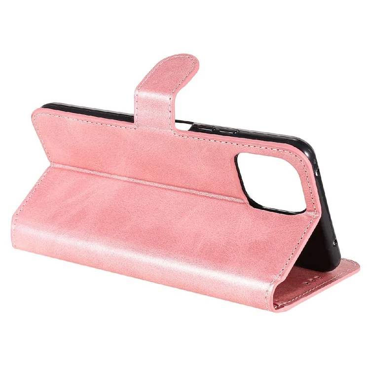 PU Leather Folio Flip Phone Stand Case Wallet Cover for Xiaomi Mi 11 Lite 4G / 5G /11 Lite 5G NE - Rose Gold