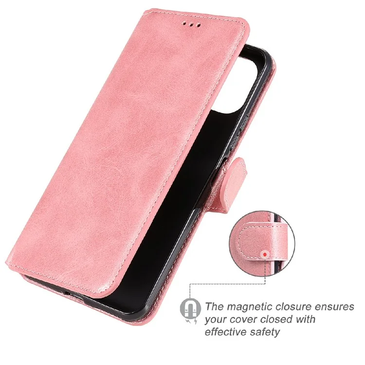 PU Leather Folio Flip Phone Stand Case Wallet Cover for Xiaomi Mi 11 Lite 4G / 5G /11 Lite 5G NE - Rose Gold