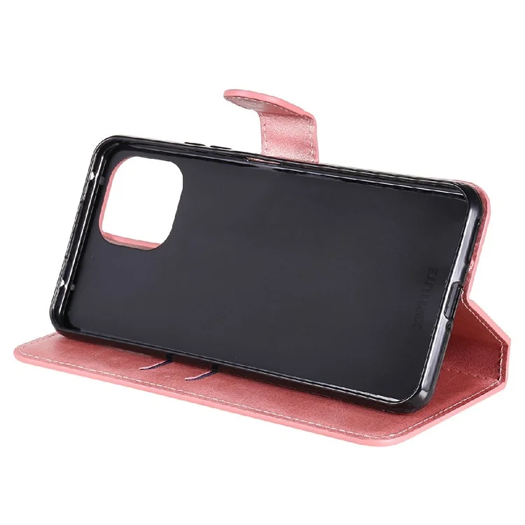 PU Leather Folio Flip Phone Stand Case Wallet Cover for Xiaomi Mi 11 Lite 4G / 5G /11 Lite 5G NE - Rose Gold