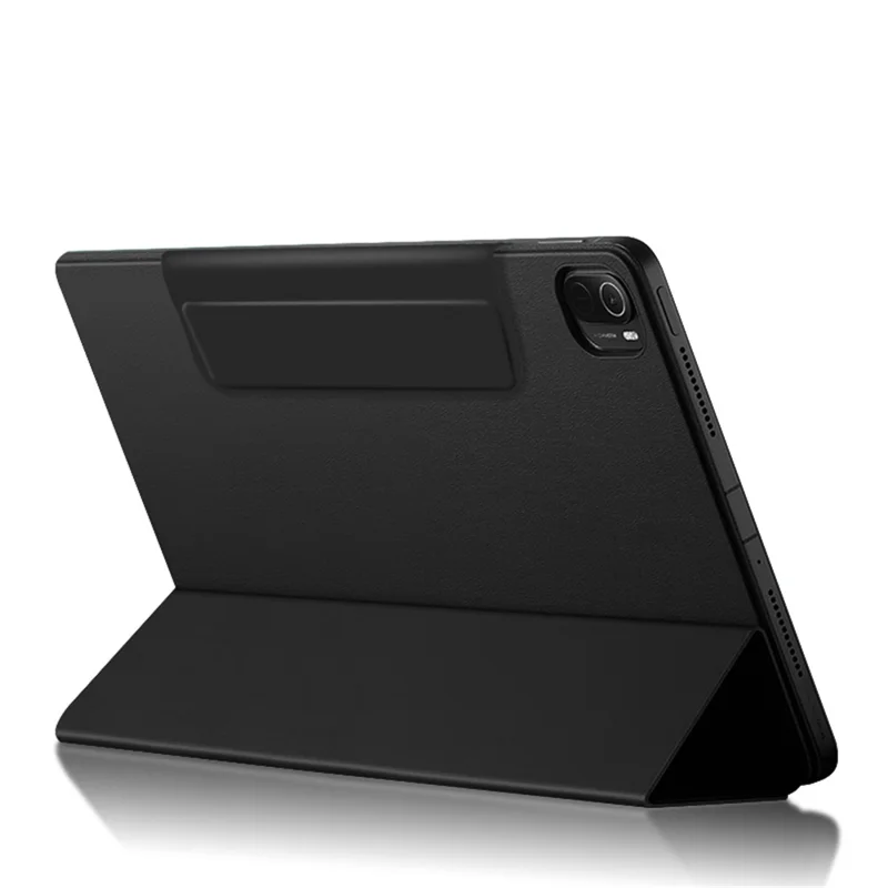 Lightweight Trifold Stand PU Leather Shell Book Cover with Magnetic Clasp for Xiaomi Pad 5 / Pad 5 Pro - Dark Blue