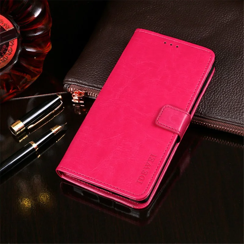 IDEWEI Crazy Horse Texture Flip Leather Phone Stand Case Cover with Wallet for Xiaomi Redmi K40 Gaming/Poco F3 GT - Rose