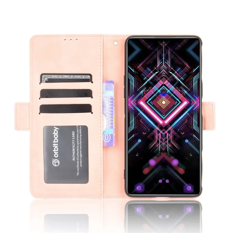 Phone Cover Wallet Design Stand Case with Multiple Card Slots for Xiaomi Poco F3 GT / Redmi K40 Gaming - Pink