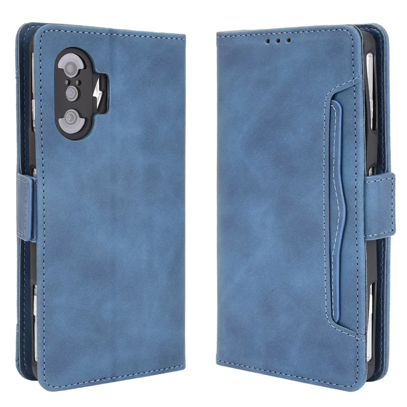 Custodia Portafoglio Design Stand con Più Slot per Carte di Credito per Xiaomi Poco F3 GT / Redmi K40 Gaming - Blu