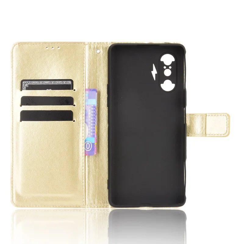 Crazy Horse Texture PU Coperchio Per Casatura Perchuratore Per Xiaomi Poco F3 GT/Redmi K40 Gaming - Oro
