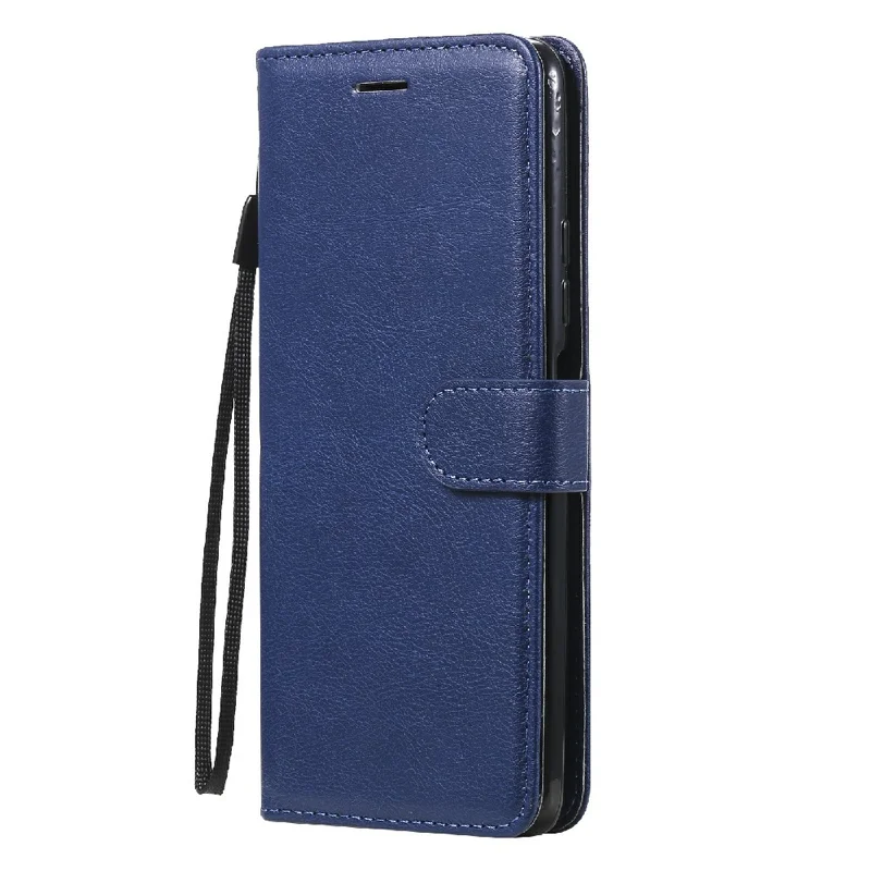 For Xiaomi Redmi K40 Pro / Redmi K40 / Poco F3 / Mi 11i Case Solid Color Leather Mobile Cover Wallet Stand with Strap - Blue