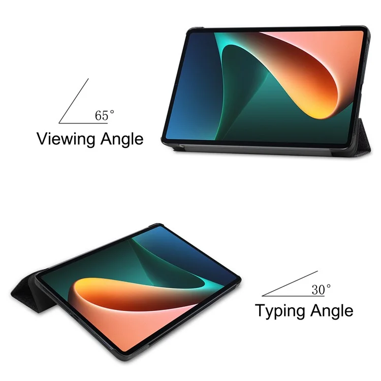 Capa de Couro PU com Impressão de Padrão para Xiaomi Pad 5/Pad 5 Pro, Capa Inteligente com Suporte Tri-Fold e Função de Sono/Despertar Automática - Don't Touch Me