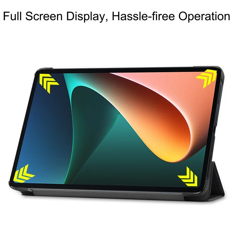 Capa de Couro PU com Impressão de Padrão para Xiaomi Pad 5/Pad 5 Pro, Capa Inteligente com Suporte Tri-Fold e Função de Sono/Despertar Automática - Don't Touch Me