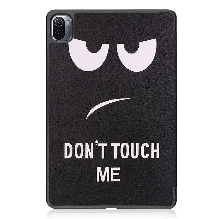 Capa de Couro PU com Impressão de Padrão para Xiaomi Pad 5/Pad 5 Pro, Capa Inteligente com Suporte Tri-Fold e Função de Sono/Despertar Automática - Don't Touch Me